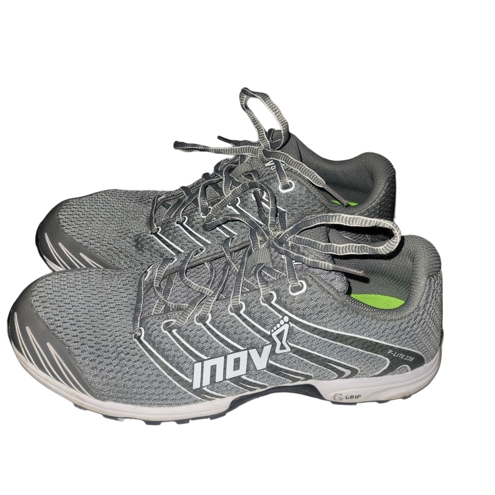 Inov-8 F-Lite G230 Grey and White Lightweight Athletic Running Sneakers 8 US